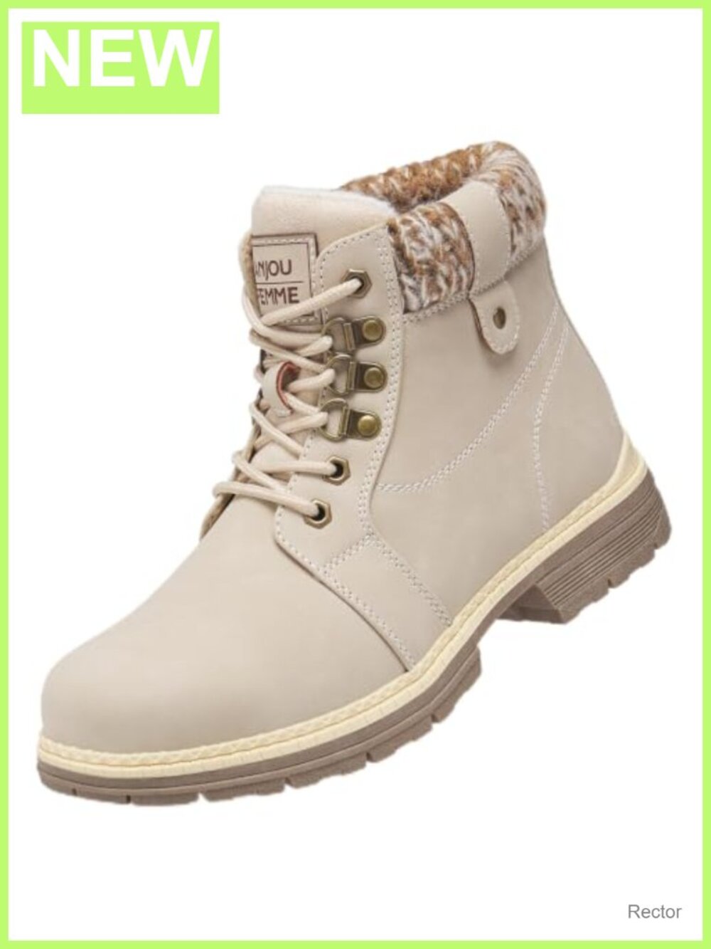 Women's Waterproof Faux Fur Lined Lace Up Ankle Hiking Boots Winter Snow Warm